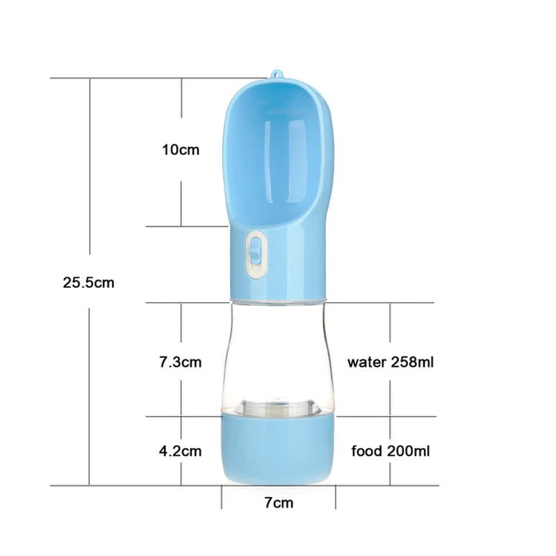 Pet Dog Water Bottle with Feeder Bowl