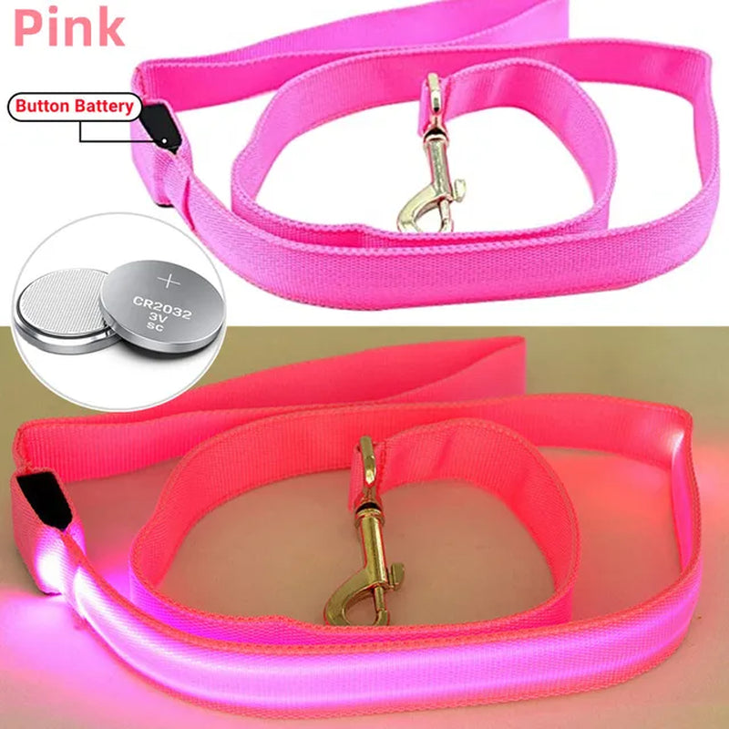 Led Pet Dog Leash Rope with Light Luminous Lead Leash USB Charging for Dog Safety Flashing Glowing Collar Harness Accessories