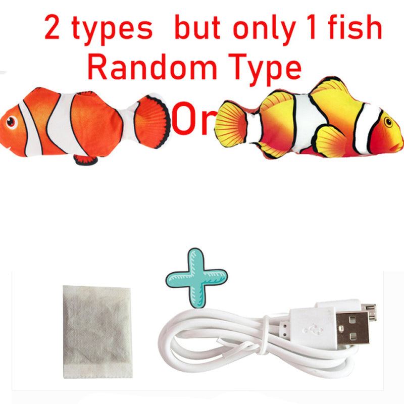 Cat USB Charger Toy Fish Interactive Electric Floppy Fish Cat Toy Realistic Pet Cats Chew Bite Toys Pet Supplies Cats Dog Toy