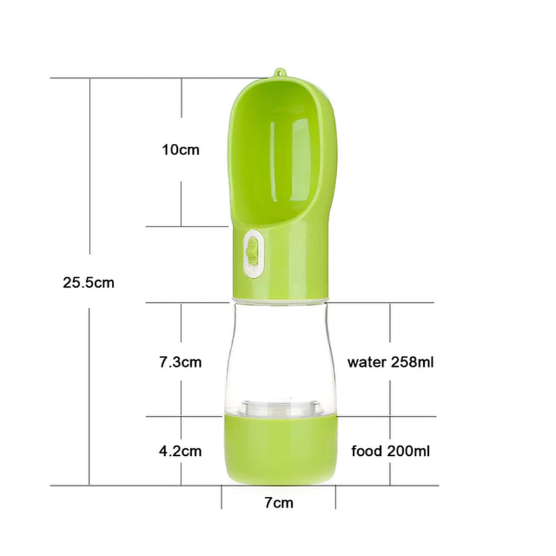 Pet Dog Water Bottle with Feeder Bowl