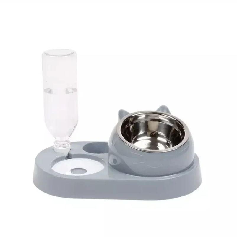 Cat Puppy Bowls Food Feed Water Dispenser Puppiest Bowl with Splash-Proof Water 3 in 1 Cats Feeder Feeding Bowl Pets Supplies