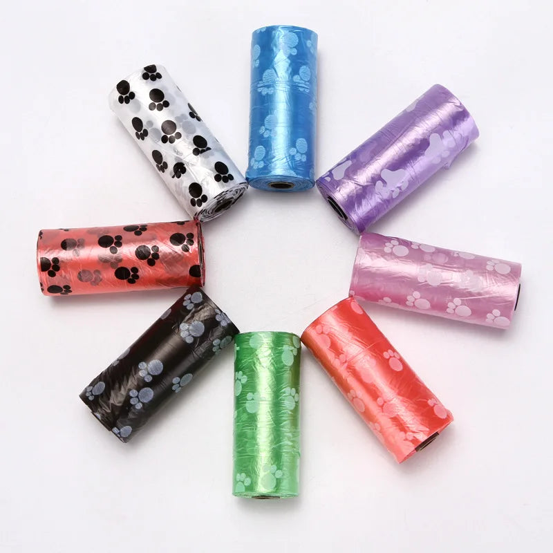 Pet Poop Bags Disposable Dog Waste Bags 10 Rolls150Pcs Degradable Printed Pet Garbage Bag Dog Cat Clean up Refill Garbage Bag