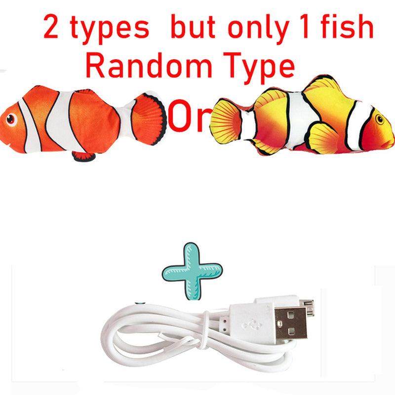 Cat USB Charger Toy Fish Interactive Electric Floppy Fish Cat Toy Realistic Pet Cats Chew Bite Toys Pet Supplies Cats Dog Toy