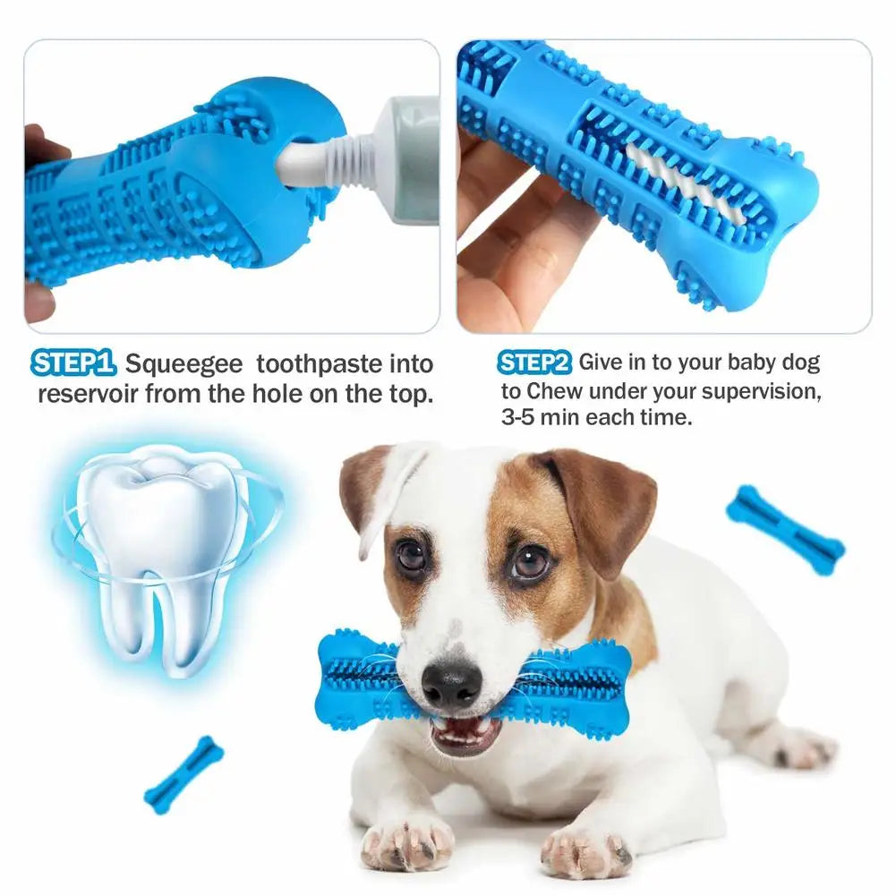 Soft Rubber Dog Toothbrushes Puppy Chew Toys Dog Brush Stick 360 Degree