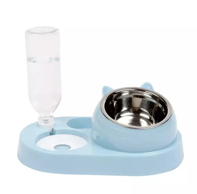 Cat Puppy Bowls Food Feed Water Dispenser Puppiest Bowl with Splash-Proof Water 3 in 1 Cats Feeder Feeding Bowl Pets Supplies