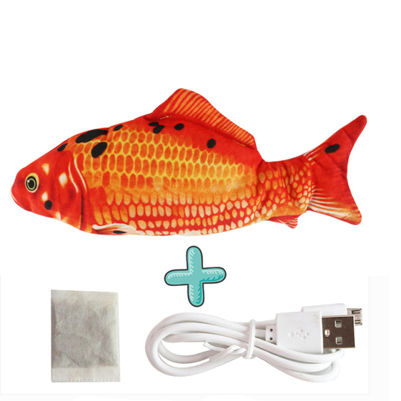 Cat USB Charger Toy Fish Interactive Electric Floppy Fish Cat Toy Realistic Pet Cats Chew Bite Toys Pet Supplies Cats Dog Toy