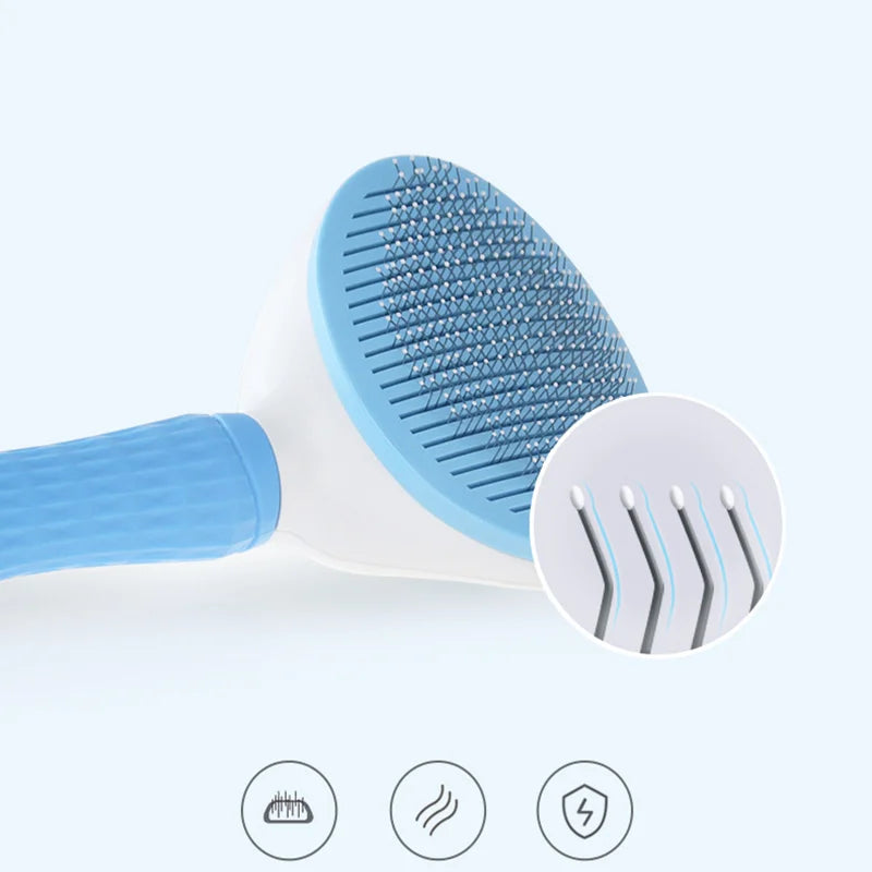 Pet Dog Hair Brush - Stainless Steel Comb for Long Hair Dogs