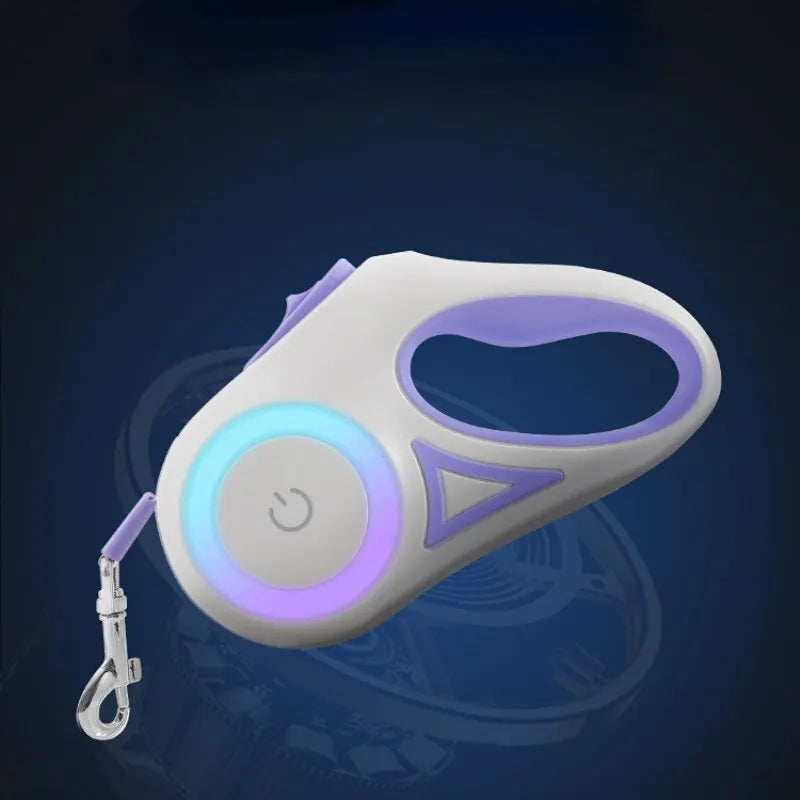 5M/3M LED Flashlight Pet Leash Retractable Lighted Night 