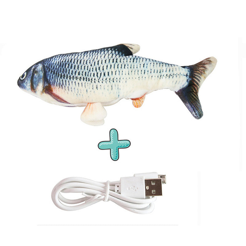 Cat USB Charger Toy Fish Interactive Electric Floppy Fish Cat Toy Realistic Pet Cats Chew Bite Toys Pet Supplies Cats Dog Toy