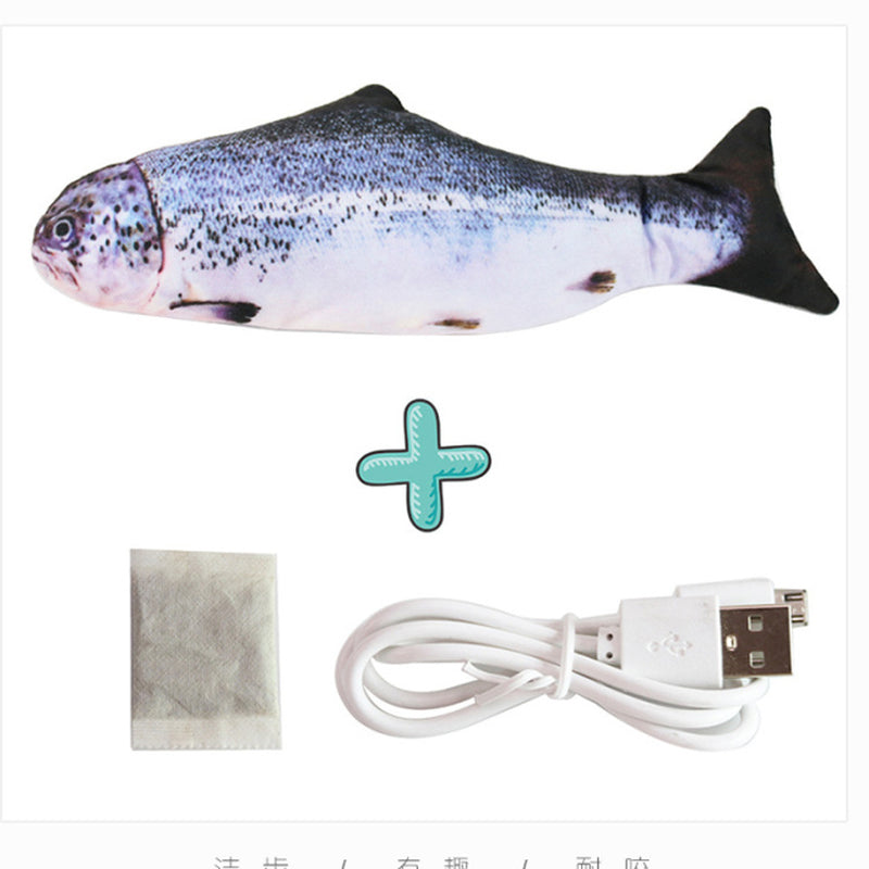 Cat USB Charger Toy Fish Interactive Electric Floppy Fish Cat Toy Realistic Pet Cats Chew Bite Toys Pet Supplies Cats Dog Toy