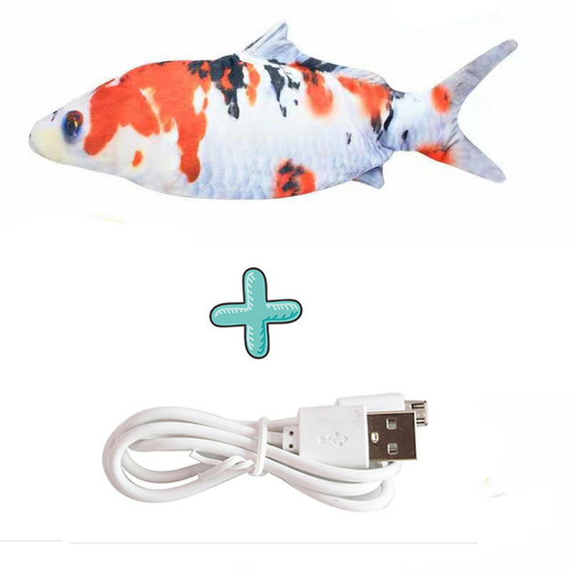 Cat USB Charger Toy Fish Interactive Electric Floppy Fish Cat Toy Realistic Pet Cats Chew Bite Toys Pet Supplies Cats Dog Toy