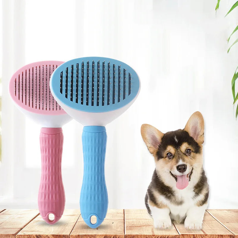 Pet Dog Hair Brush - Stainless Steel Comb for Long Hair Dogs