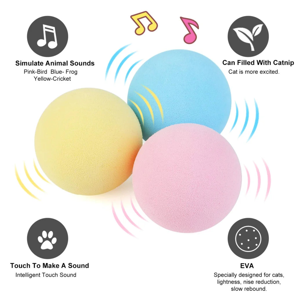 Cat Training Squeaky Ball - Interactive Ball 