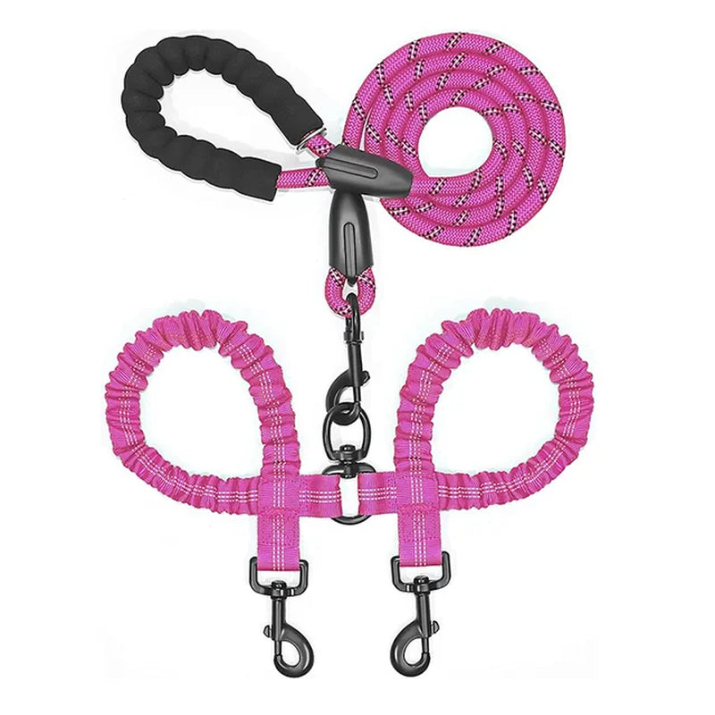 WALK 2 Two DOGS Leash COUPLER Double Twin Lead Walking Dog Leashes