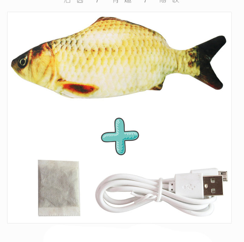 Cat USB Charger Toy Fish Interactive Electric Floppy Fish Cat Toy Realistic Pet Cats Chew Bite Toys Pet Supplies Cats Dog Toy