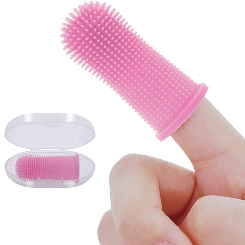 1PC Dog Super Soft Pet Finger Toothbrush Teeth Cleaning Bad Breath Care Nontoxic Silicone Tooth Brush Tool Dog Cat Supplies