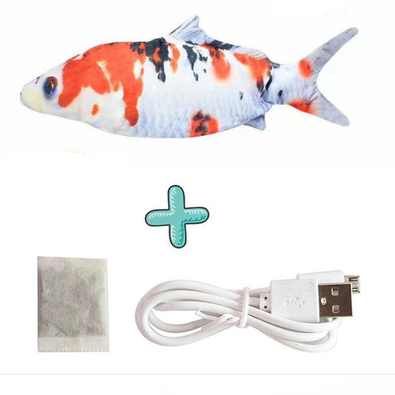 Cat USB Charger Toy Fish Interactive Electric Floppy Fish Cat Toy Realistic Pet Cats Chew Bite Toys Pet Supplies Cats Dog Toy