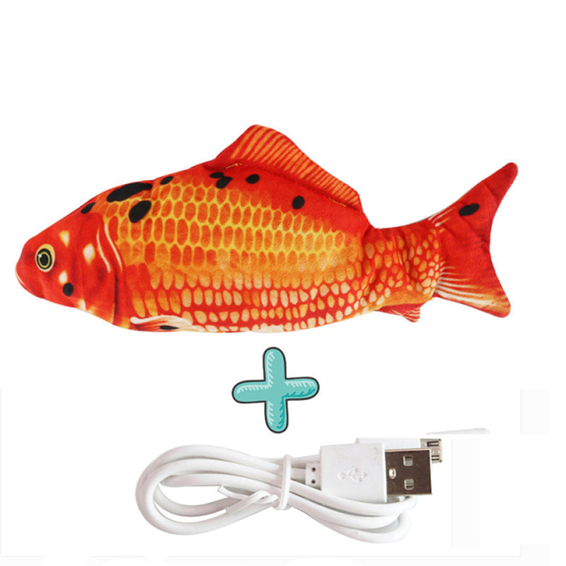 Cat USB Charger Toy Fish Interactive Electric Floppy Fish Cat Toy Realistic Pet Cats Chew Bite Toys Pet Supplies Cats Dog Toy