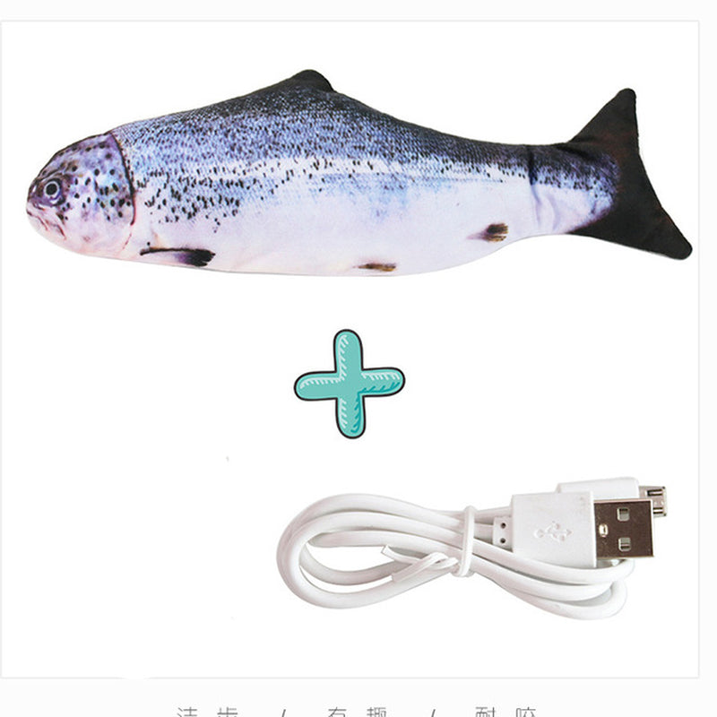 Cat USB Charger Toy Fish Interactive Electric Floppy Fish Cat Toy Realistic Pet Cats Chew Bite Toys Pet Supplies Cats Dog Toy