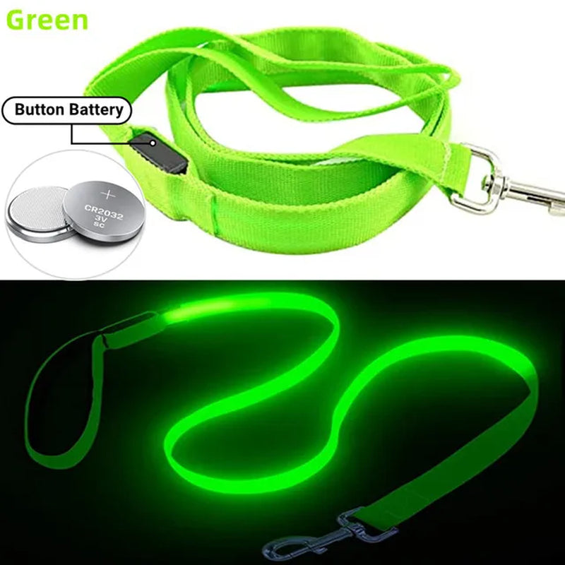 Led Pet Dog Leash Rope with Light Luminous Lead Leash USB Charging for Dog Safety Flashing Glowing Collar Harness Accessories