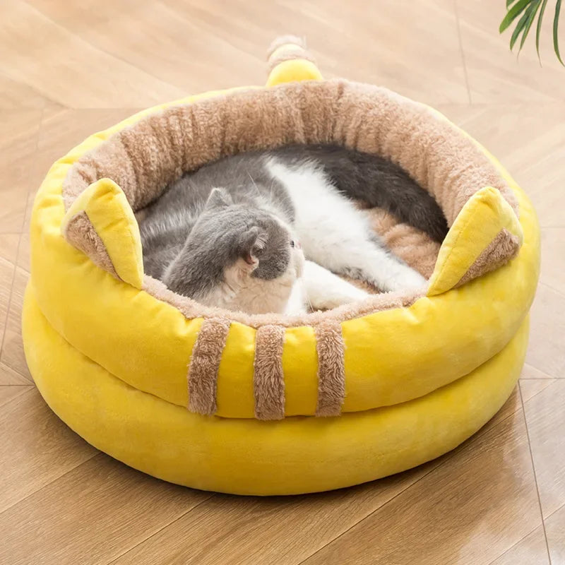 Soft Cat Ear Nest Pad, Warm Basket Cushion